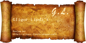 Gligor Lipót névjegykártya